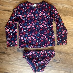 Gap Red White Pink and Blue Rashguard Tankini Swimsuit